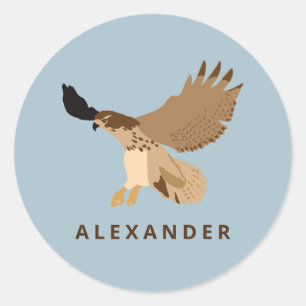 Red-Tailed Hawk in vlucht op maat Ronde Sticker