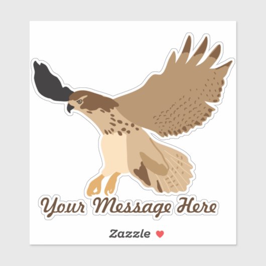 Red-Tailed Hawk in vlucht op maat Sticker (Vel)