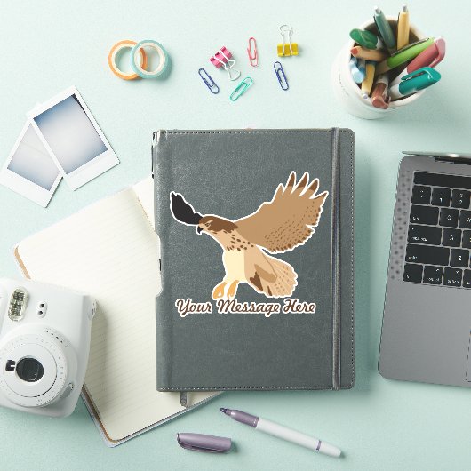 Red-Tailed Hawk in vlucht op maat Sticker (iPad Cover)