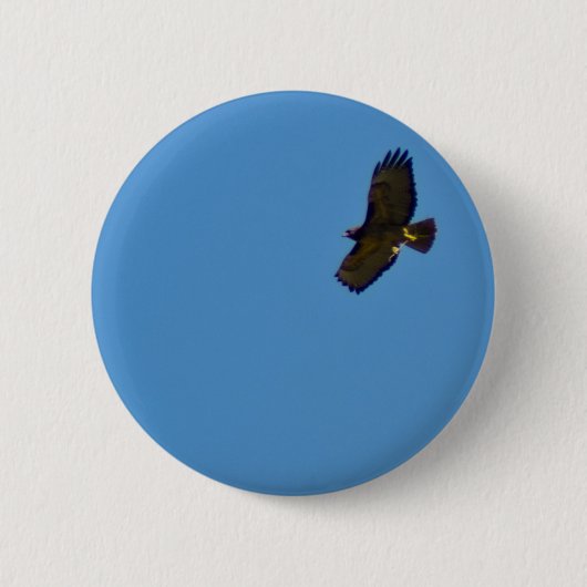 Red Tailed Hawk in vlucht Ronde Button 5,7 Cm (Voorkant)