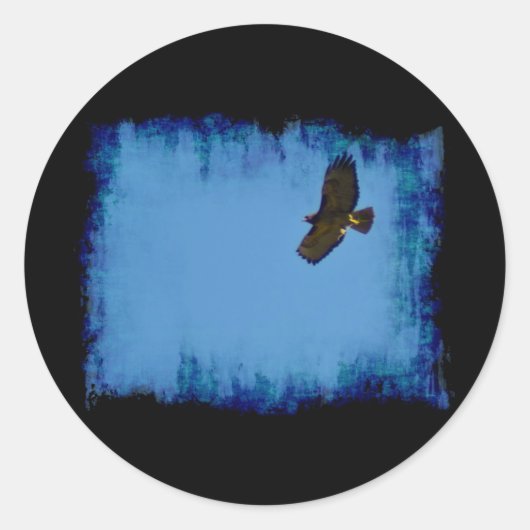 Red Tailed Hawk in vlucht Ronde Sticker (Voorkant)