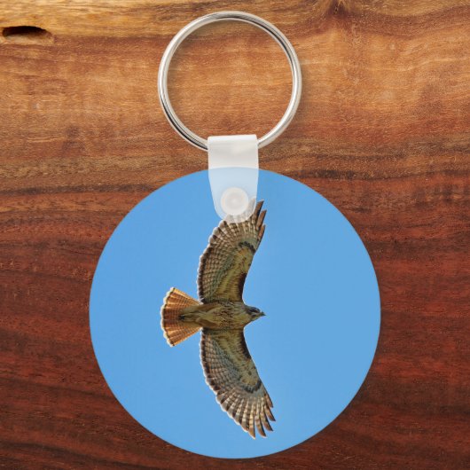 Red-Tailed Hawk in vlucht Sleutelhanger (Voorkant)