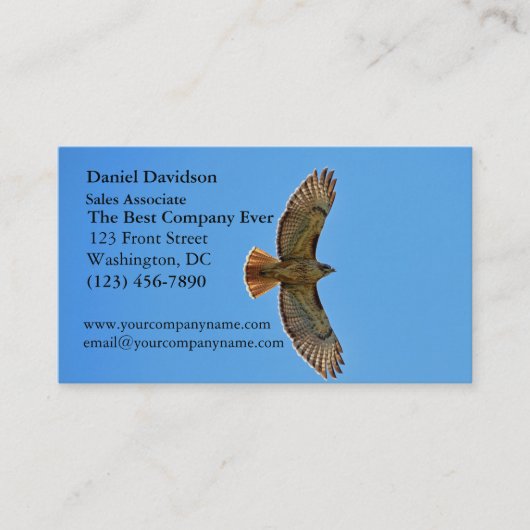Red-Tailed Hawk in vlucht Visitekaartje (Voorkant)