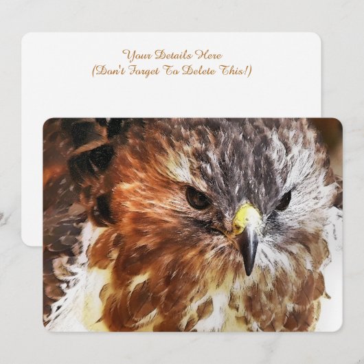 RED TAILED HAWK Invitation (Voorkant / Achterkant)