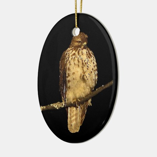 Red Tailed Hawk Keramisch Ornament (Links)