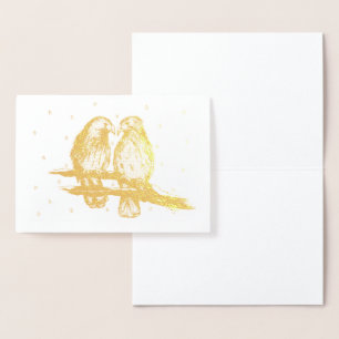 Red Tailed Hawk Lovebird Birds in Sneeuwkerst Folie Kaarten