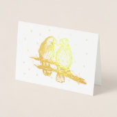 Red Tailed Hawk Lovebird Birds in Sneeuwkerst Folie Kaarten (Voorkant)