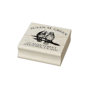 Red Tailed Hawk Lovebird Snow Bird Address Rubberstempel