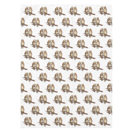 Red-Tailed Hawk Lovebird Snow kerstavond Tafelkleed (Voorkant)