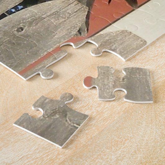 Red Tailed Hawk op Wooden Fence Legpuzzel (Zijkant)