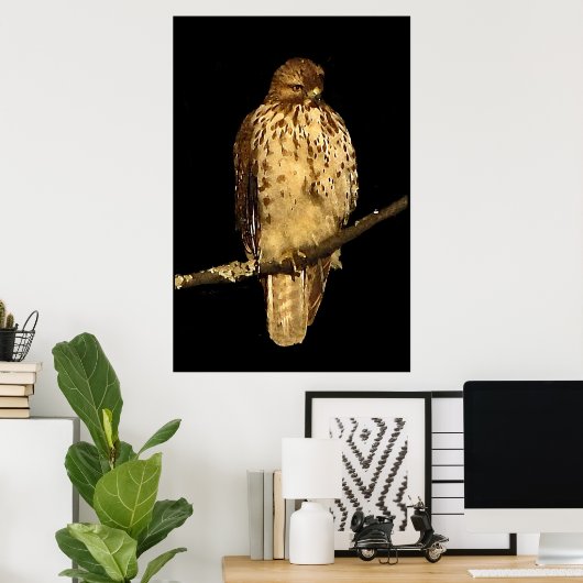 Red tailed Hawk Poster (Thuiskantoor)