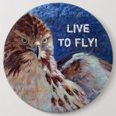 Red Tailed Hawk Ronde Button 6,0 Cm (Voorkant)