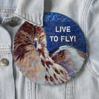 Red Tailed Hawk Ronde Button 6,0 Cm