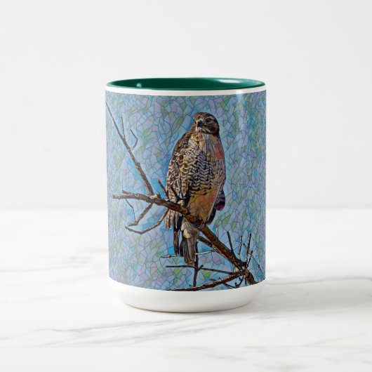 Red Tailed Hawk Tweekleurige Koffiemok (Center)