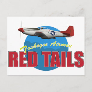Red Tails Tuskegee Airmen met P-51 Briefkaart
