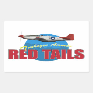 Red Tails Tuskegee Airmen met P-51 Rechthoekige Sticker