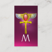 RED TALISMAN/EGYPTIAN WINGED ANKH CORNUCOPIA Pink Visitekaartje (Achterkant)