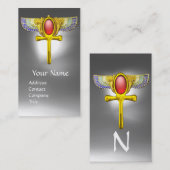 RED TALISMAN EGYPTIAN WINGING ANKH AND CORNUCOPIA VISITEKAARTJE (Voorkant / Achterkant)