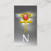 RED TALISMAN EGYPTIAN WINGING ANKH AND CORNUCOPIA VISITEKAARTJE (Achterkant)