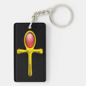 RED TALISMAN, GOLD ANKH Eternal Life Symbol Sleutelhanger (achterkant)