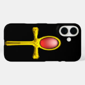 RED TALISMAN/GOLD EGYPTIAN ANKH Black Case-Mate iPhone Case (Achterkant (horizontaal))