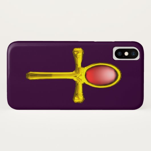 RED TALISMAN/GOLD EGYPTIAN ANKH Paars Case-Mate iPhone Case (Achterkant (horizontaal))