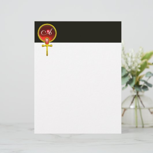 RED TALISMAN MONOGRAM ruby bright black yellow (Staand voorkant)