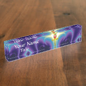 RED TALISMAN, Paars Blue Naambordje (Zijkant)