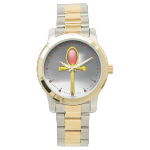 RED TALISMAN, Ruby Gemstone, Grey White Horloge