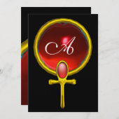 RED TALISMAN RUBY MONOGRAM heldergeel Kaart (Voorkant / Achterkant)