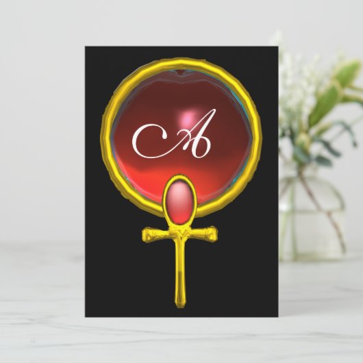 RED TALISMAN RUBY MONOGRAM heldergeel Kaart (Staand voorkant)