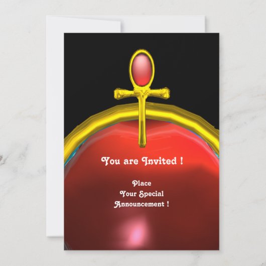 RED TALISMAN RUBY MONOGRAM heldergeel Kaart (Achterkant)