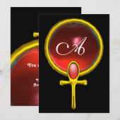 RED TALISMAN RUBY MONOGRAM heldergeel Kaart (Voorkant / Achterkant)