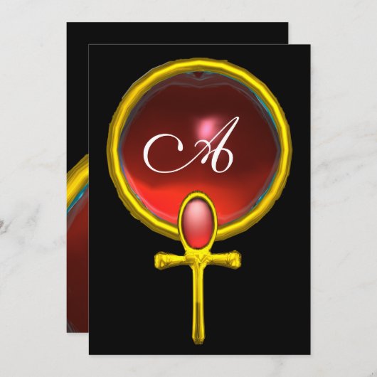 RED TALISMAN RUBY MONOGRAM heldergeel Kaart (Voorkant / Achterkant)