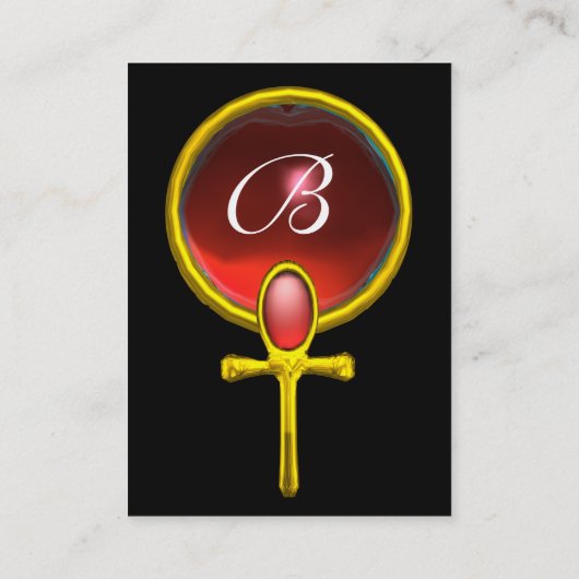 RED TALISMAN RUBY MONOGRAM heldergeel Visitekaartje (Achterkant)