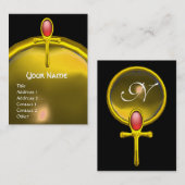 RED TALISMAN TOPAZ MONOGRAM felgeel zwart Visitekaartje (Voorkant / Achterkant)