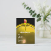 RED TALISMAN TOPAZ MONOGRAM felgeel zwart Visitekaartje (Staand voorkant)