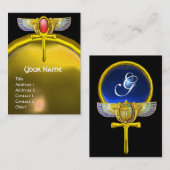 RED TALISMAN/WINGMAN SCARAB ANKH AND CORNUCOPIA VISITEKAARTJE (Voorkant / Achterkant)