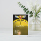 RED TALISMAN/WINGMAN SCARAB ANKH AND CORNUCOPIA VISITEKAARTJE (Staand voorkant)