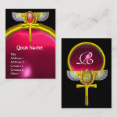 RED TALISMAN/WINGMAN SCARAB ANKH AND CORNUCOPIA VISITEKAARTJE (Voorkant / Achterkant)