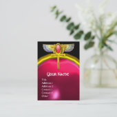 RED TALISMAN/WINGMAN SCARAB ANKH AND CORNUCOPIA VISITEKAARTJE (Staand voorkant)