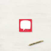 Red Talk Bubble Gepersonaliseerde Naam Spraak Bubb Post-it® Notes (Op bureau)