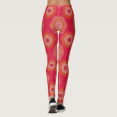 Red Tan Abstract Mandala Leggings (Achterkant)
