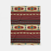 RED/TAN Aztec afdrukken Fleece Deken (Voorkant)