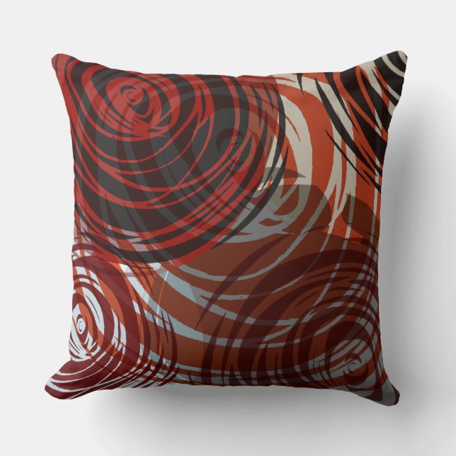 RED TAN SPIRAL ONTWERP Retro Sierkussen (Voorkant)