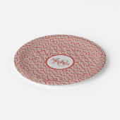 Red Tan White Chevron Birthday Party Paper Bord (Gekanteld)