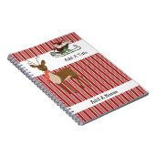 Red Tan-White Stripe・Santa-Reindeer・Custom Notitieboek (Rechterzijde)