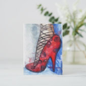 Red Tango Shoe Briefkaart (Staand voorkant)