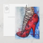 Red Tango Shoe Briefkaart (Voorkant / Achterkant)