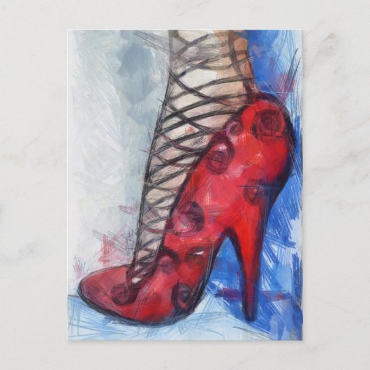 Red Tango Shoe Briefkaart (Voorkant)